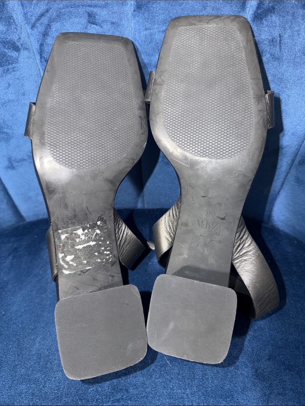 Zara Women’s Black Square-Toe Low Heel Sandals EU41 US9.5-10 - Picture 6 of 6